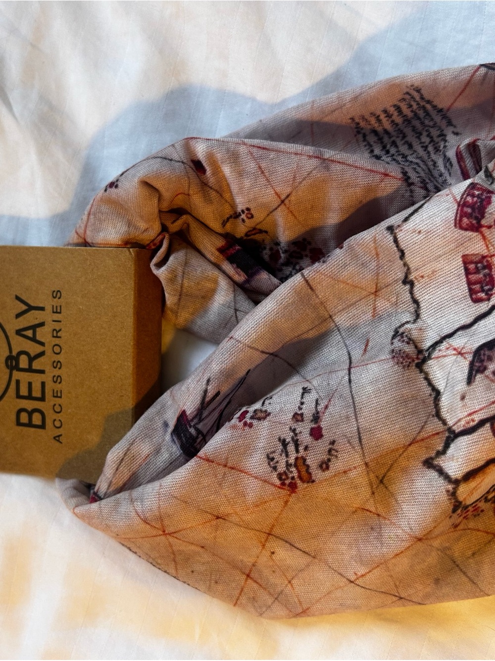 BERAY Accessories Beige Printed Headband